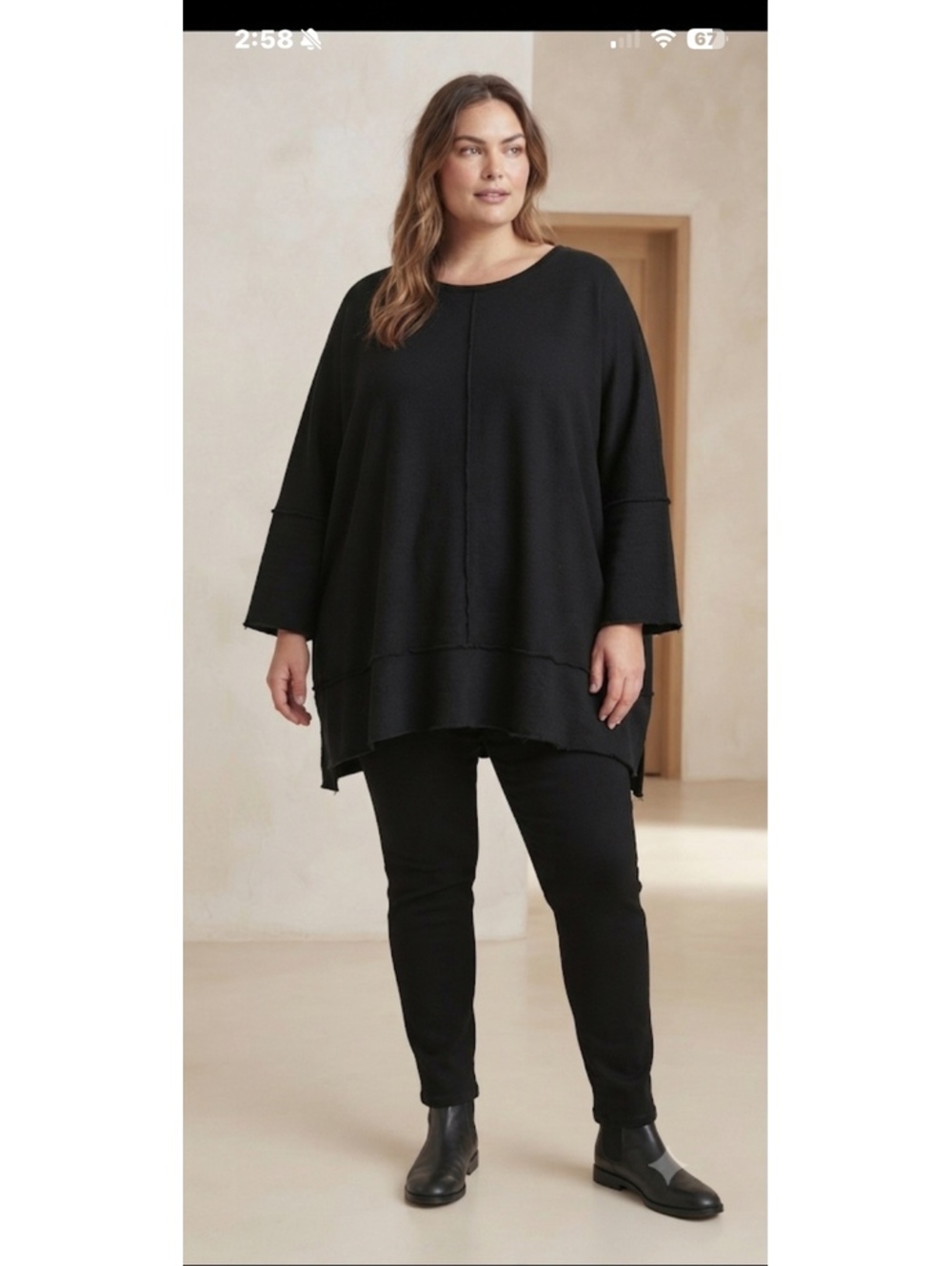 Spanx Black Dolman Sleeve Oversized Sweatshirt- Size 1X